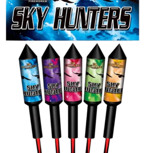 sky hunters by hall mark fireworks. 
War Hawk rockets