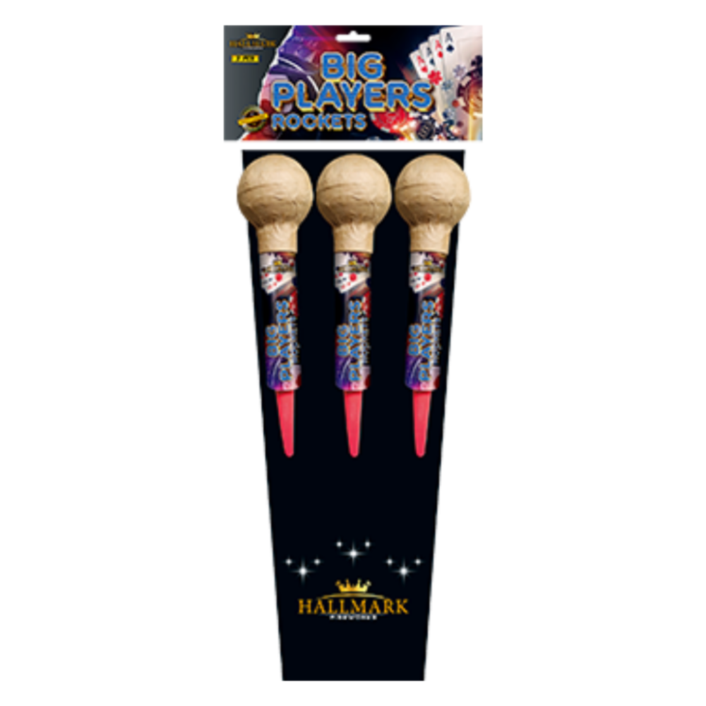 Big Players Hallmark Fireworks 3 inch shell rockets