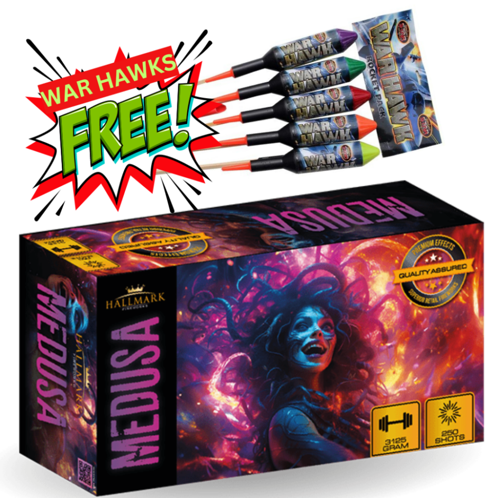 medusa hallmark fireworks and war hawk rockets