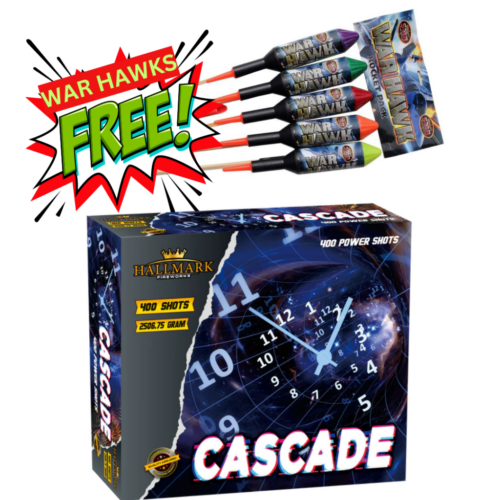 CASCADE HALLMARK FIREWORKS AND WAR HAWK ROCKETS