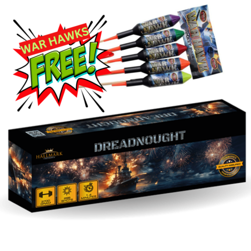 DREADNOUGHT HALLMARK FIREWORKS AND WAR HAWK ROCKETS