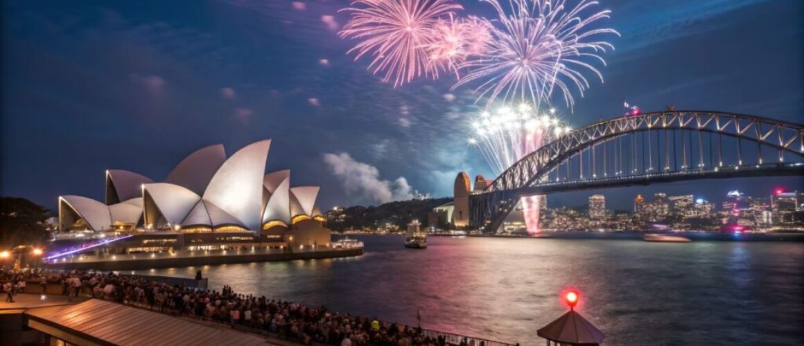 Sydney New Years Eve Fireworks Symphony over Harbour Bridge and Opera House