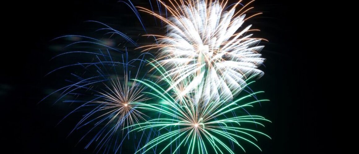 bright fireworks display