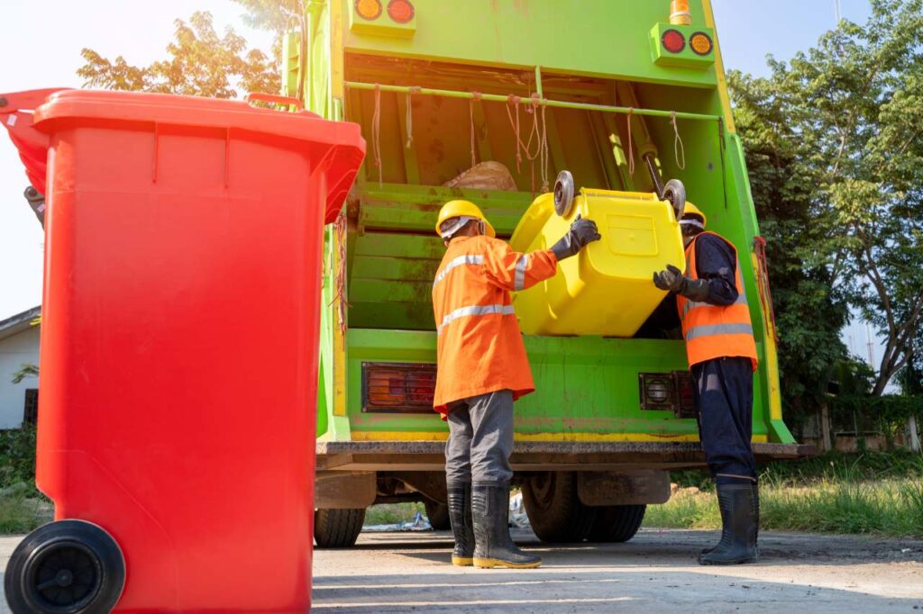garbage men working