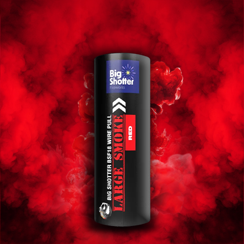 large red smoke bomb