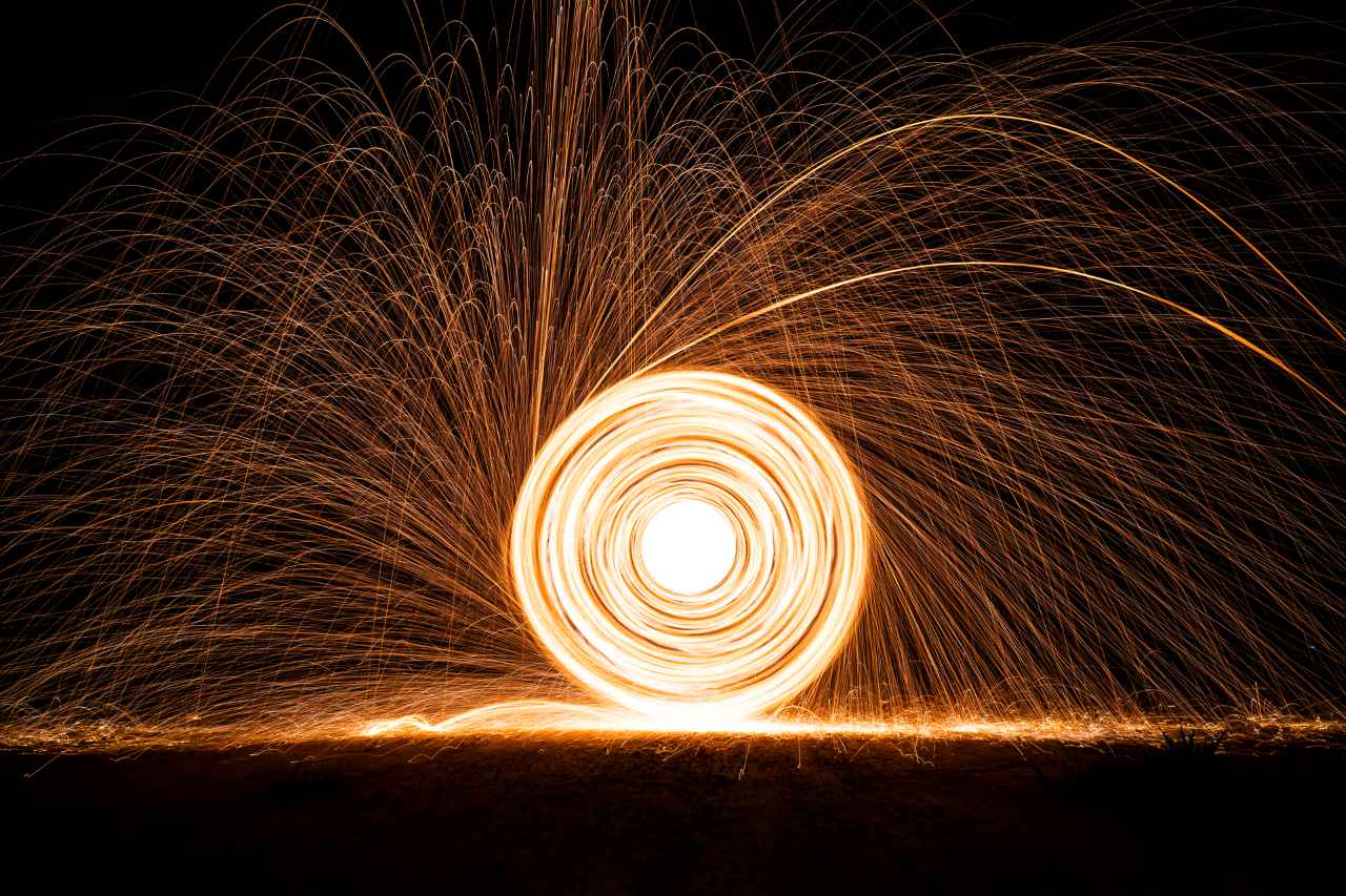 catherine wheel firework spinning