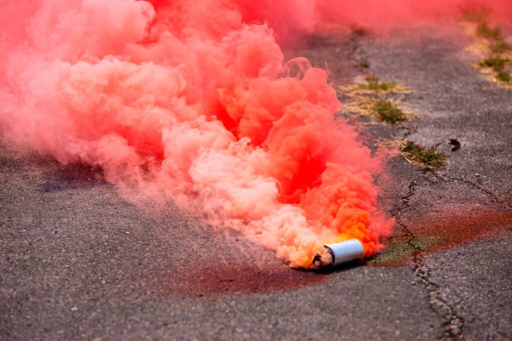 
Red smoke
