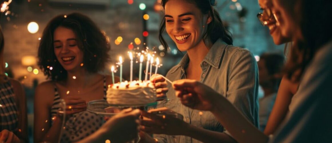 celebrating birthday party with friends