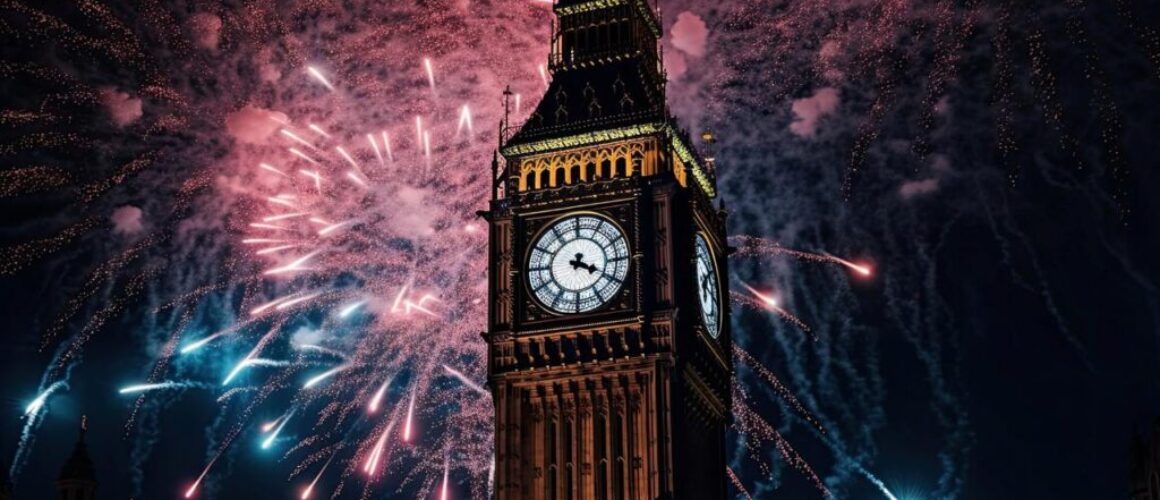 beautiful fireworks in london featuring big ben