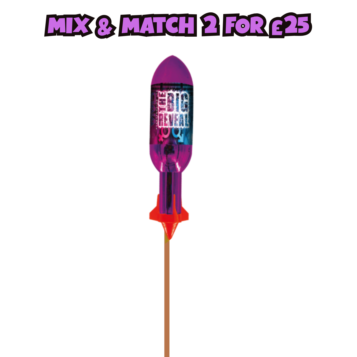 The Big Reveal gender reveal rocket by Vivid pyrotechnics