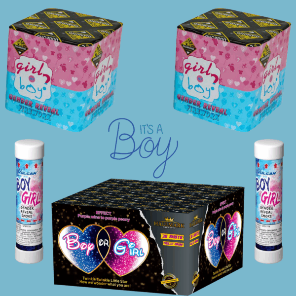 Gender Reveal Fireworks - BOY
