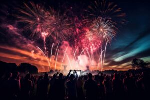 People watching fireworks